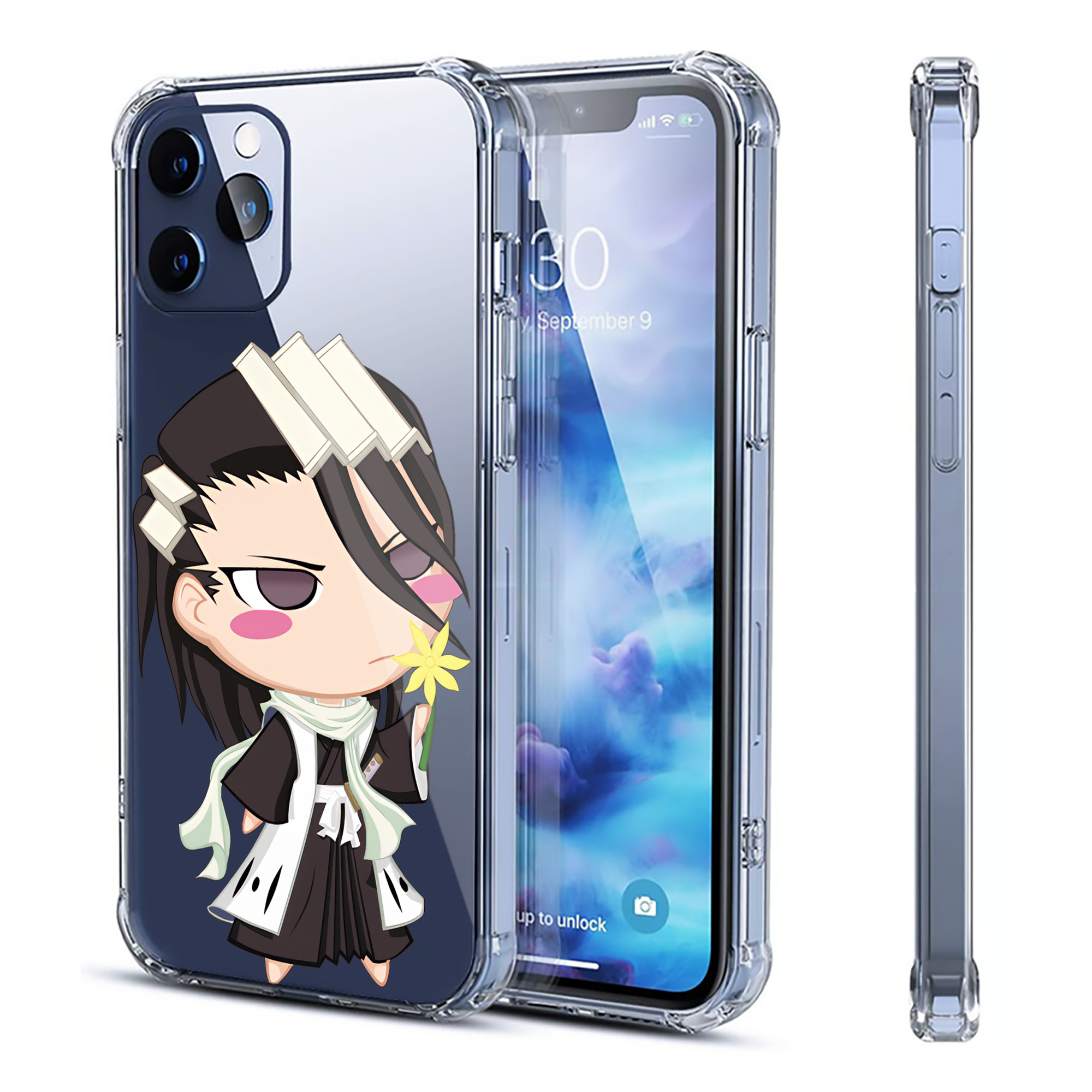 （画像用） ブリーチ くちき びゃくや BLEACH Kuchiki Byakuya 【iPhone 12シリーズ対応】透明スマホケース（クリアソフトケース）